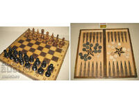 Chess Chess board 34/34 cm 32 pieces Board 30 checkers 2 dice