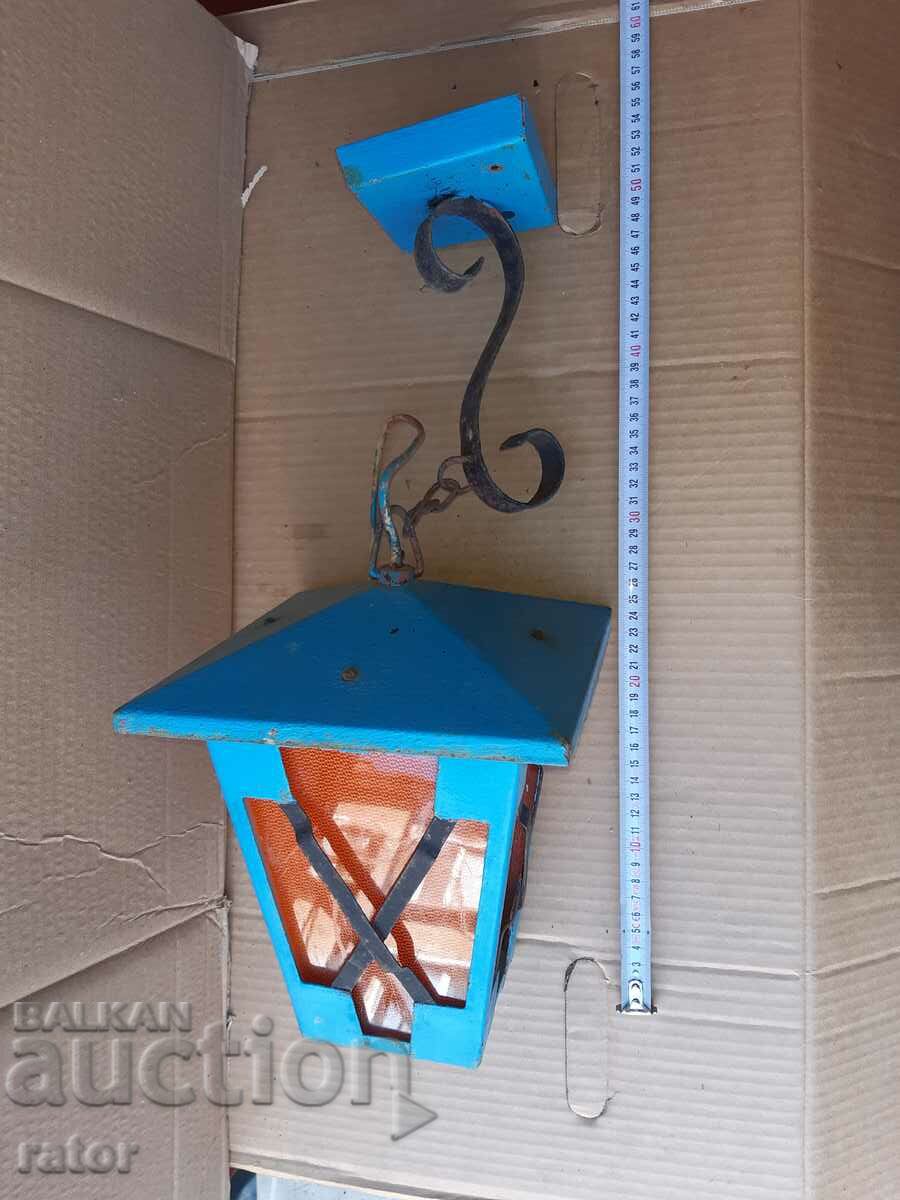 Old hanging metal garden lantern, lamp