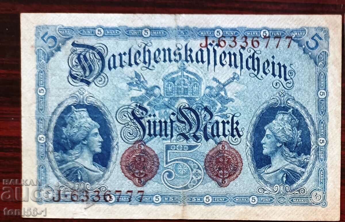 Germany 5 marks 1914 - 7 figures