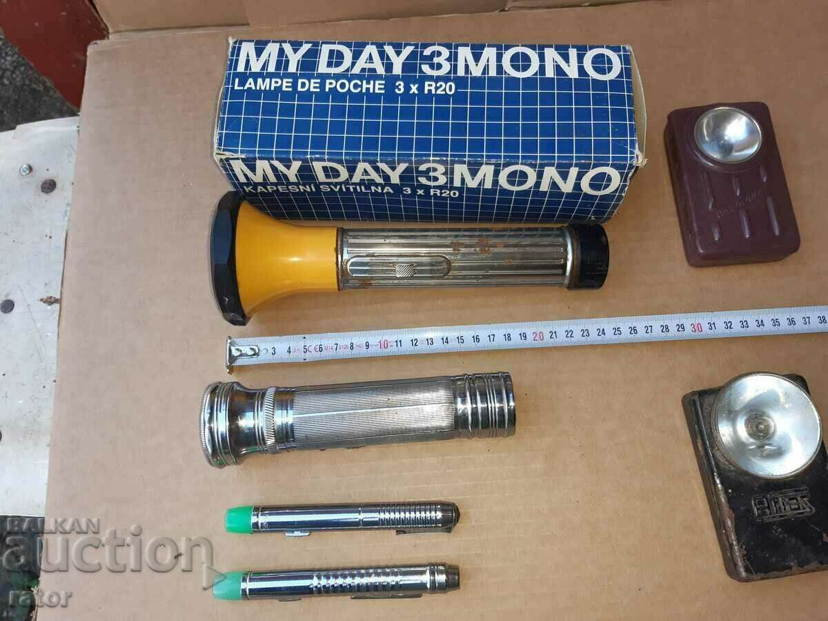 Old flashlights - 9 pieces, flashlight, flashlight, lamp with price 30.00 BGN | € 15.34 Old flashlights - 9 pieces, flashlight, flashlight, lamp with price 30.00 BGN | € 15.34
