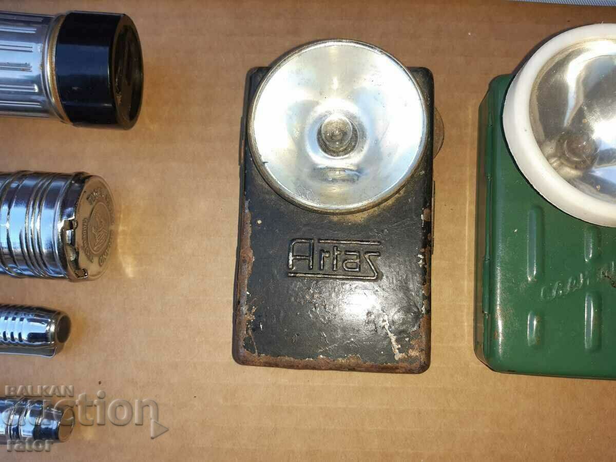 Delivery of Old flashlights - 9 pieces, flashlight, flashlight, lamp Delivery of Old flashlights - 9 pieces, flashlight, flashlight, lamp