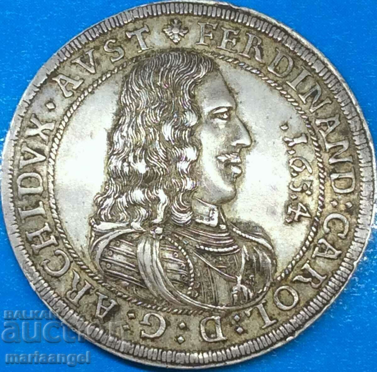 RDR Austria 1 Thaler 1654 Sala Tirol Ferdinand Karl argint RAR