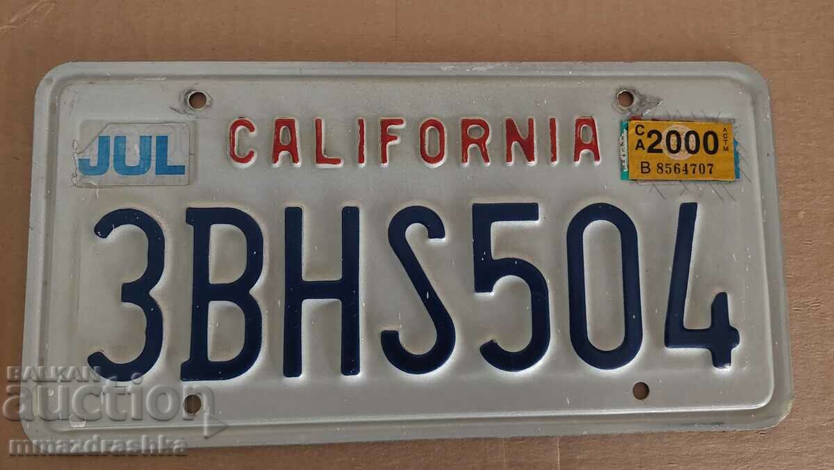 California license plate