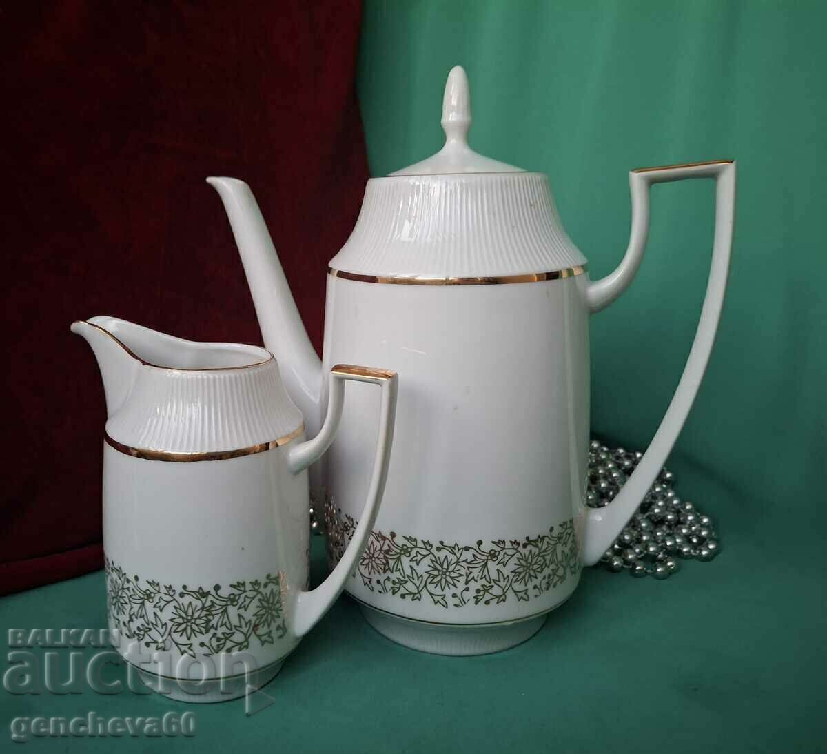 Auction  Beautiful Czech porcelain teapots, stamped 1940s