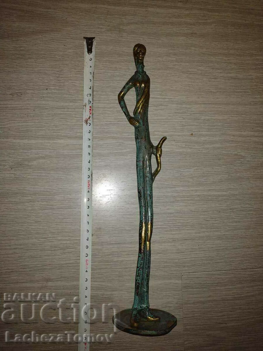 Frumoasa statueta bronz B.Bondikov Femeie patina perfecta