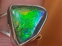 SILVER RING WITH AMMOLITE (CANADA)