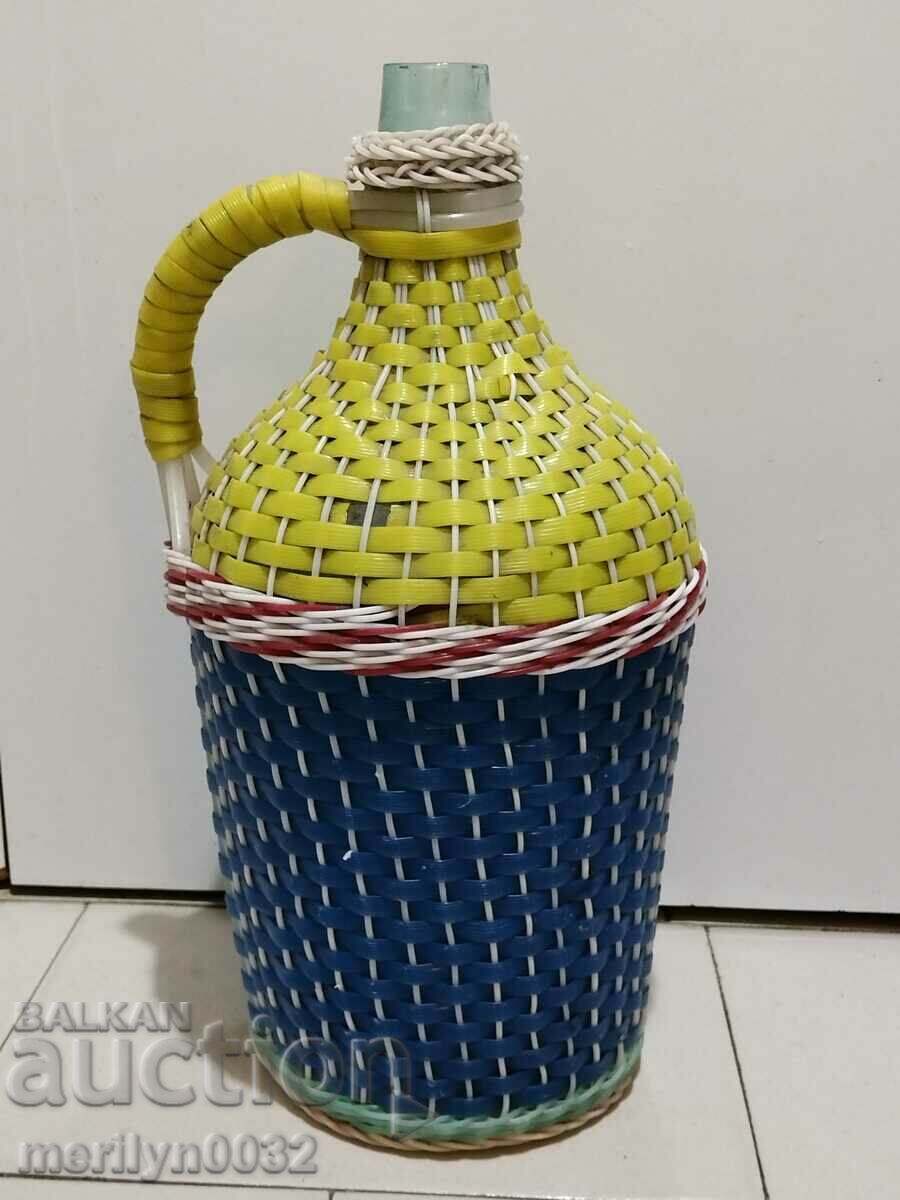 Delivery of Old damajana with braid, large bottle, glass Delivery of Old damajana with braid, large bottle, glass