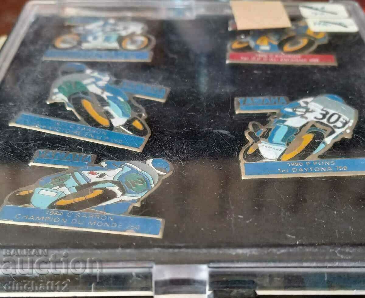 Lot of 5 badges. Yamaha Motors motor. Auto Moto - 6