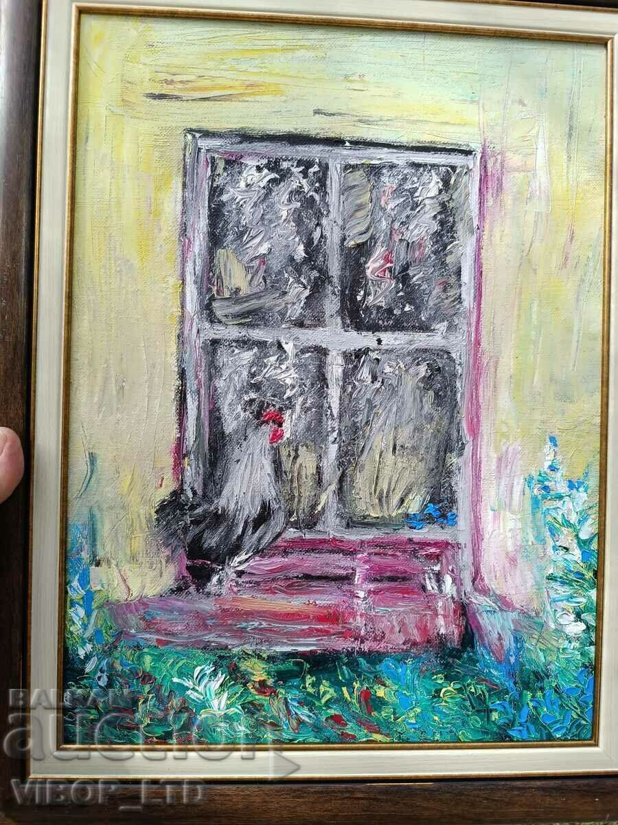 Auction Hud. Nikolova/oil/canvas/frame/certificate/EARLY ROOSTER Auction Hud. Nikolova/oil/canvas/frame/certificate/EARLY ROOSTER