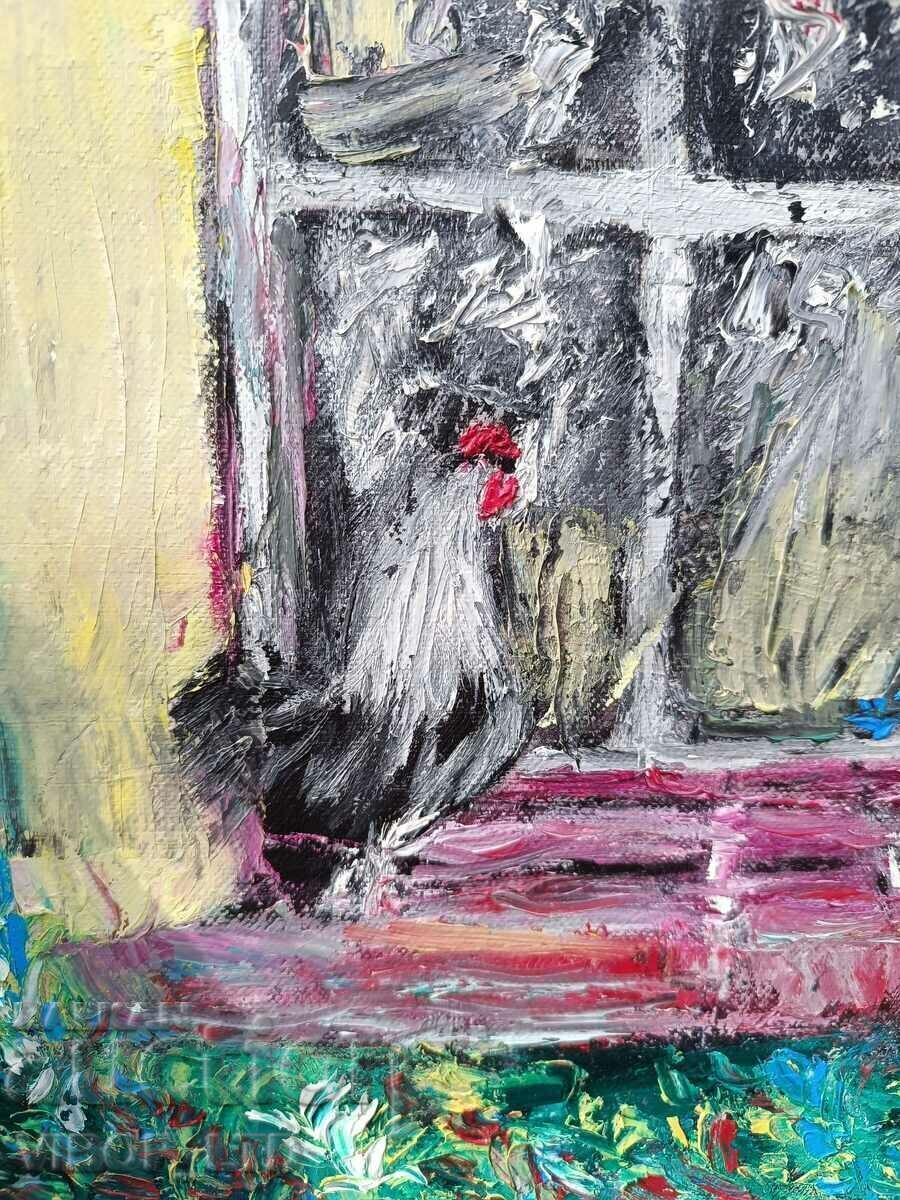 Худ.Николова/масло/платно/рамка/сертификат/РАНОБУДНО ПЕТЛЕ - 5