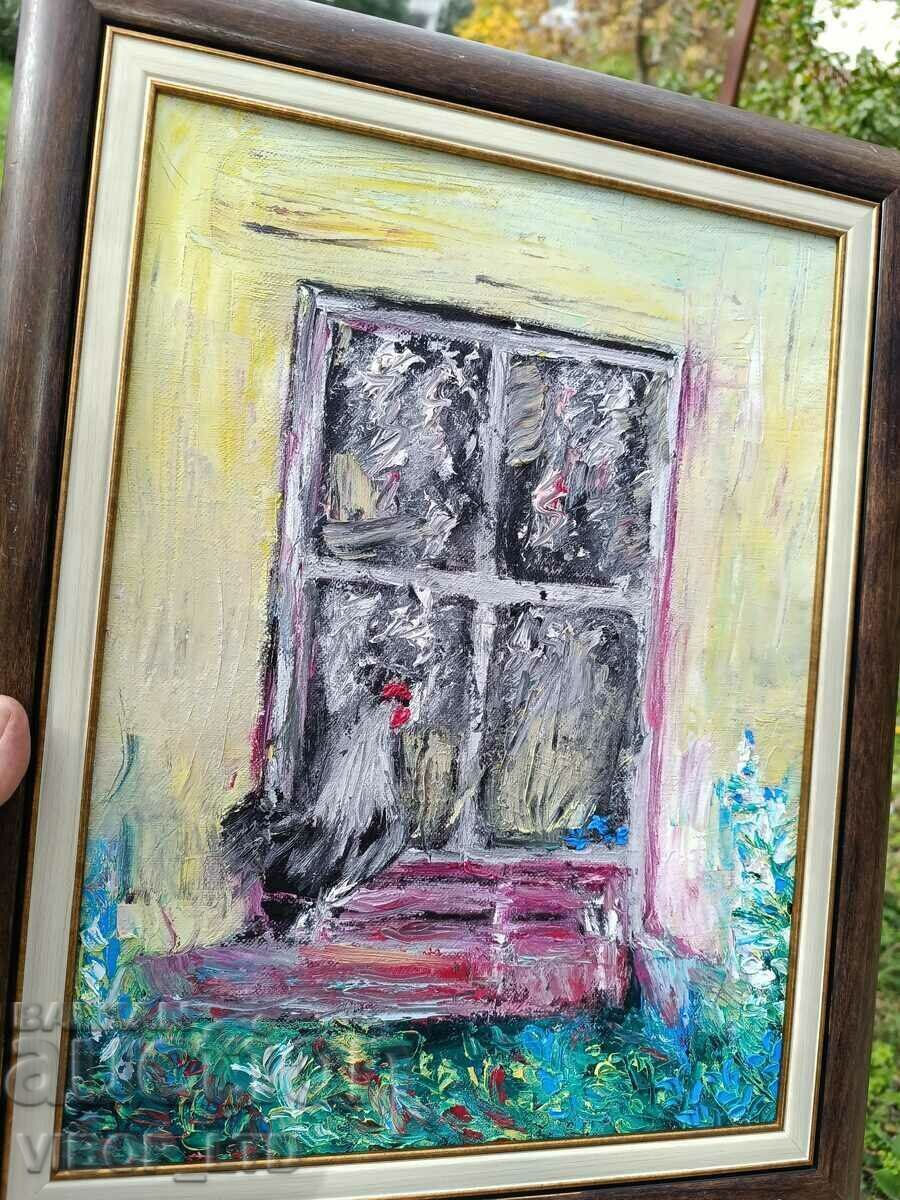 Hud. Nikolova/oil/canvas/frame/certificate/EARLY ROOSTER - 6 Hud. Nikolova/oil/canvas/frame/certificate/EARLY ROOSTER - 6