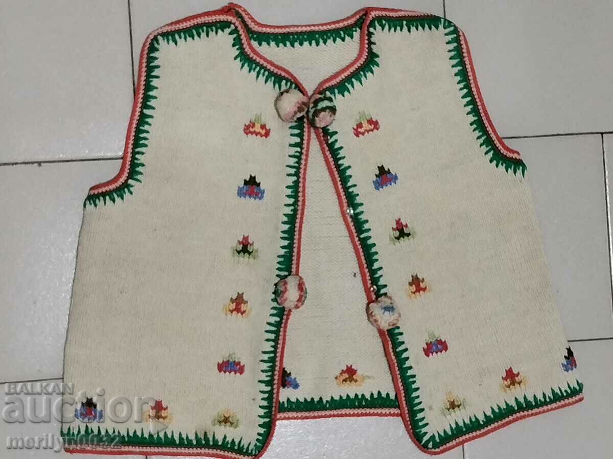 Auction Children's waistcoat old woolen knitted waistcoat knitting costume Auction Children's waistcoat old woolen knitted waistcoat knitting costume