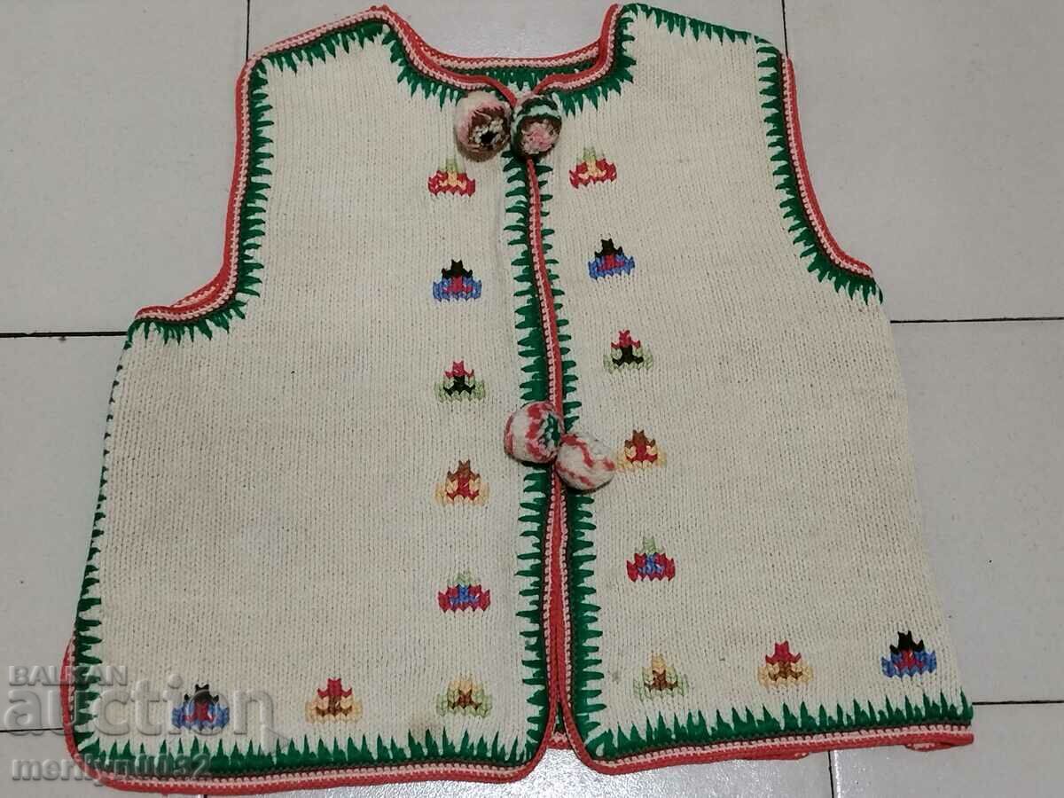 Children's waistcoat old woolen knitted waistcoat knitting costume Children's waistcoat old woolen knitted waistcoat knitting costume