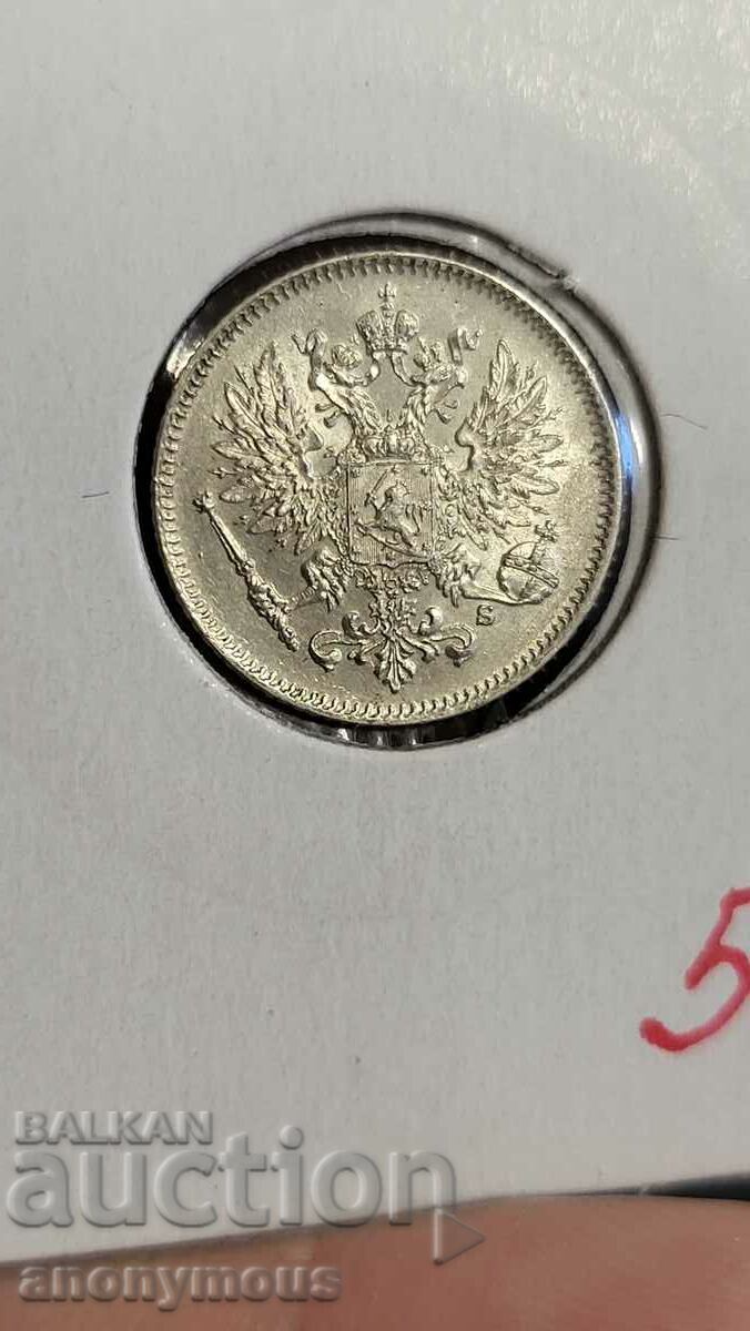 Silver coin Russia, Finland 25 pence 1913 Nicholas II with price 50.00 BGN | € 25.56 Silver coin Russia, Finland 25 pence 1913 Nicholas II with price 50.00 BGN | € 25.56