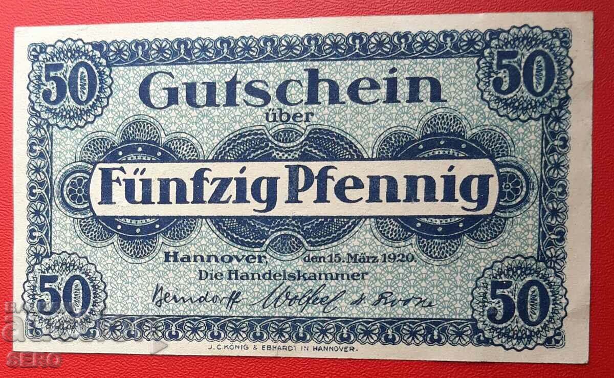 Banknote-Germany-Saxony-Hanover-50 pfennig 1920