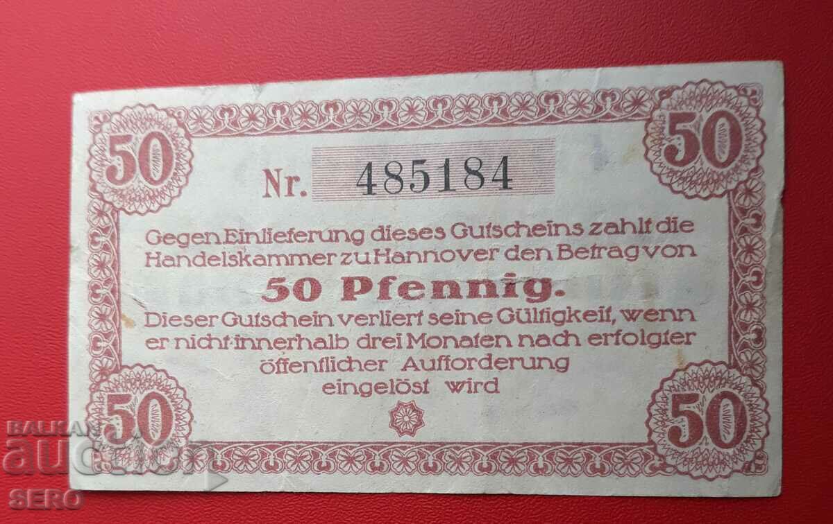 Банкнота-Германия-Саксония-Хановер-50 пфенига 1920