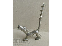 Metal corkscrew Puppy dog, approx. 1960, nickel-plated bronze