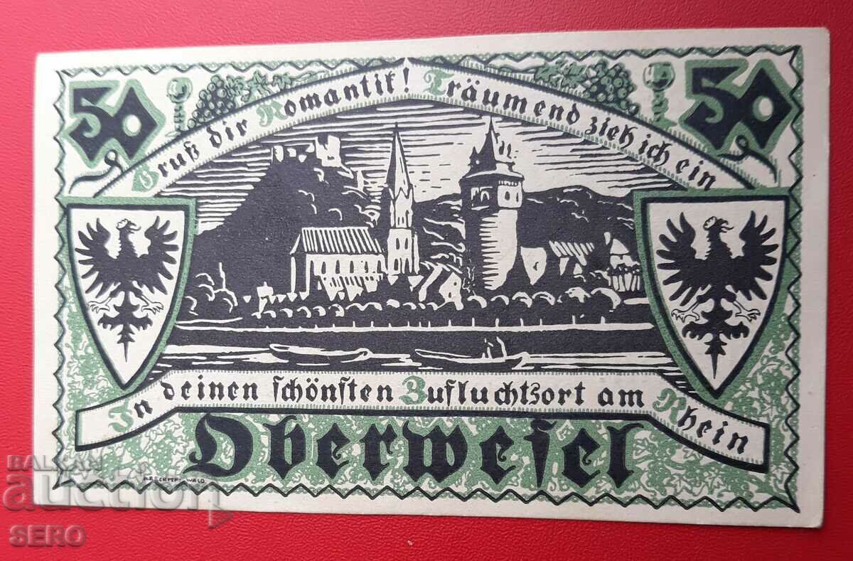 Bancnota-Germania-S.Rhine-Westfalia-Oberwessel-50 pf.1921