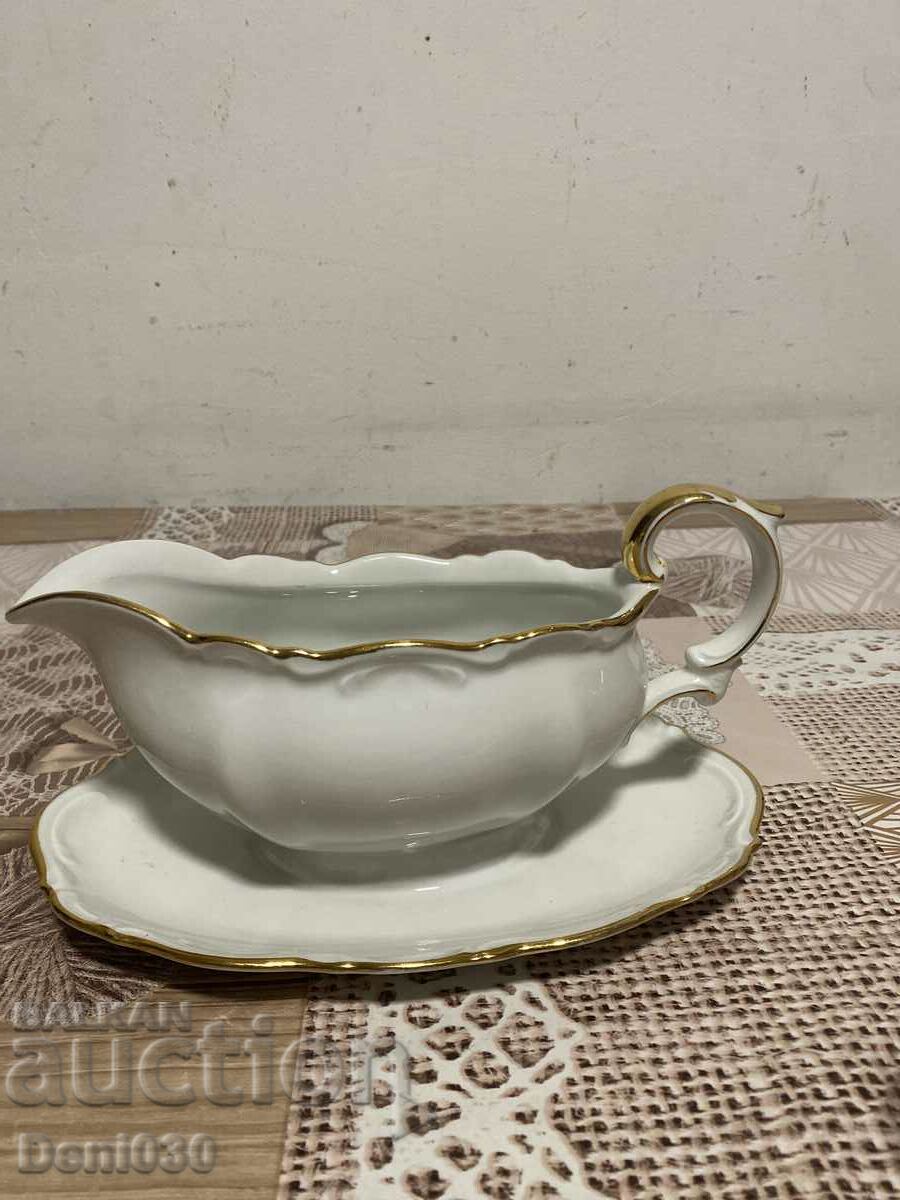 A beautiful porcelain saucer with markings