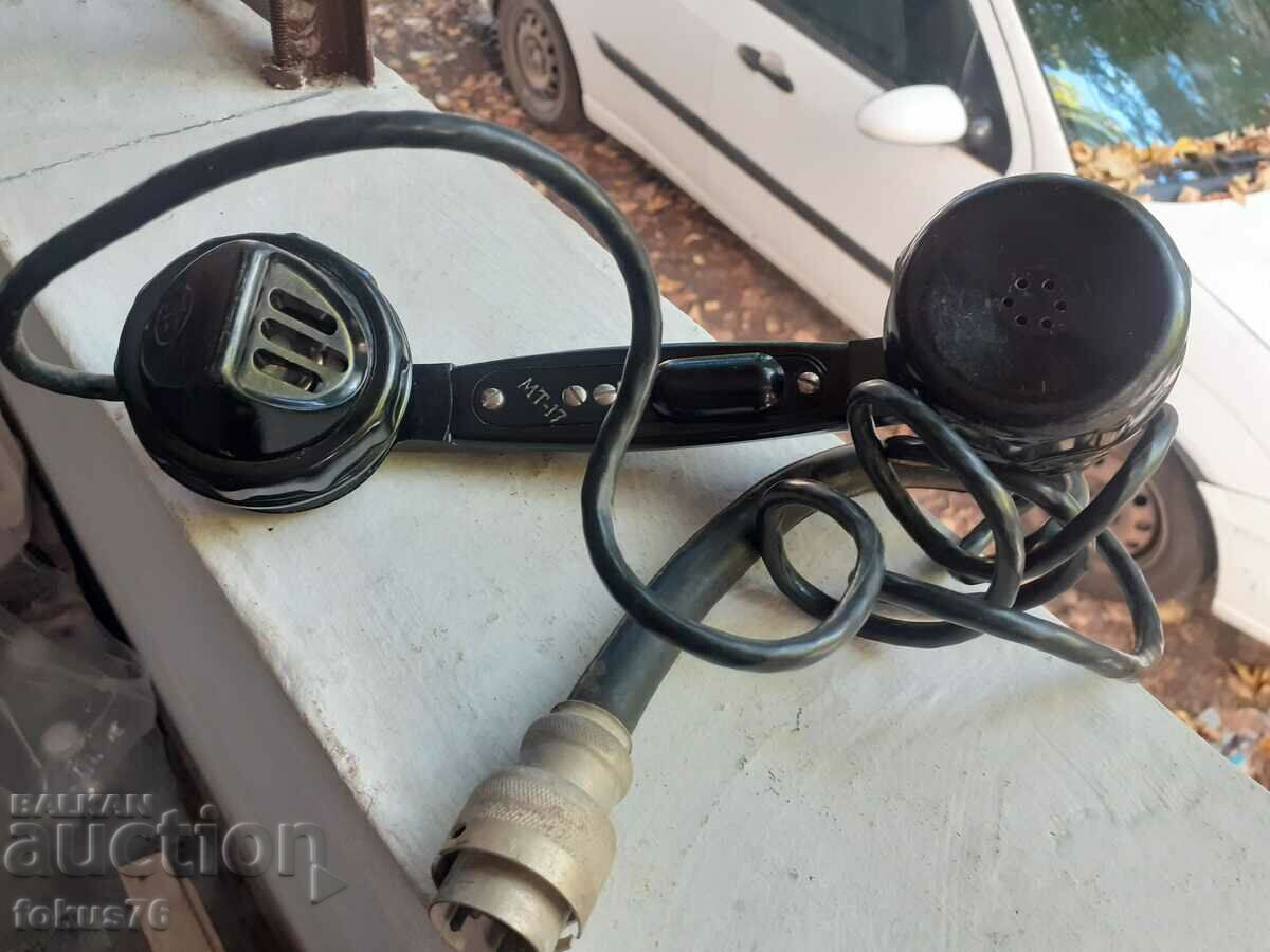 Old bakelite earphone with cable