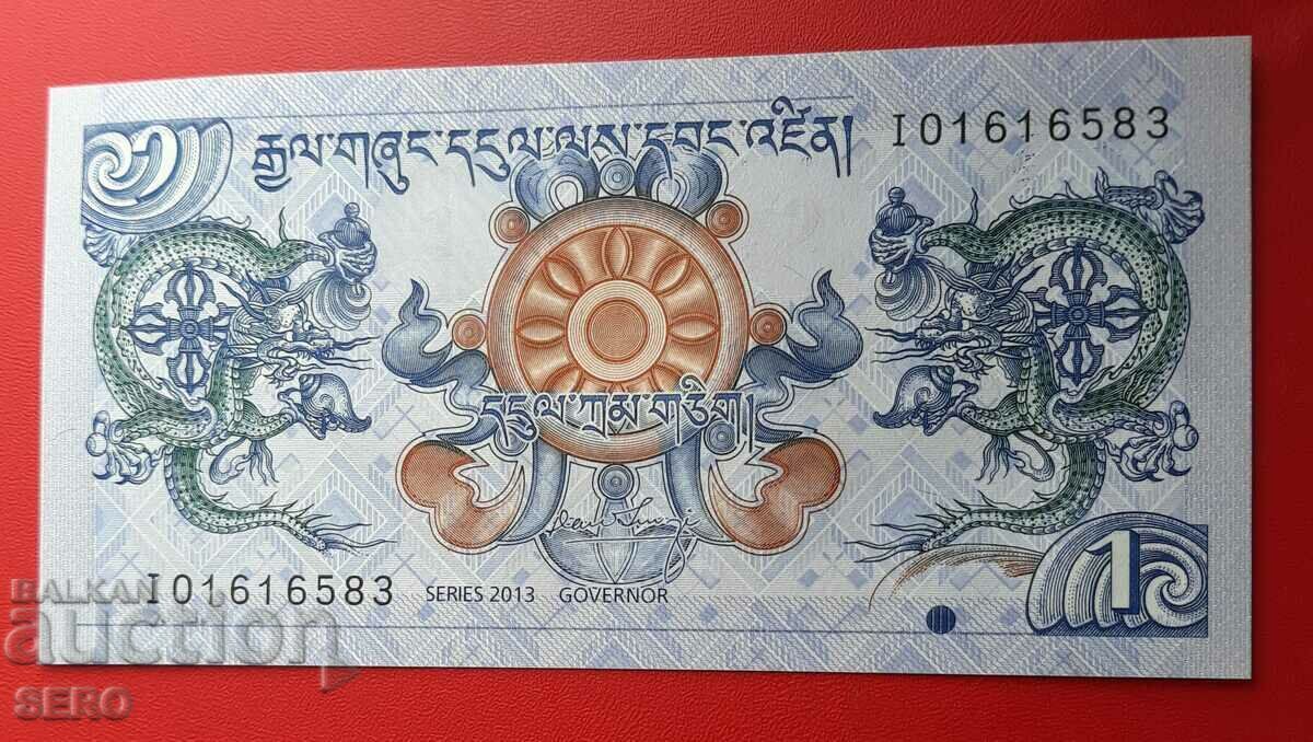 Bancnota-Bhutan-1 Ngultrum 2013