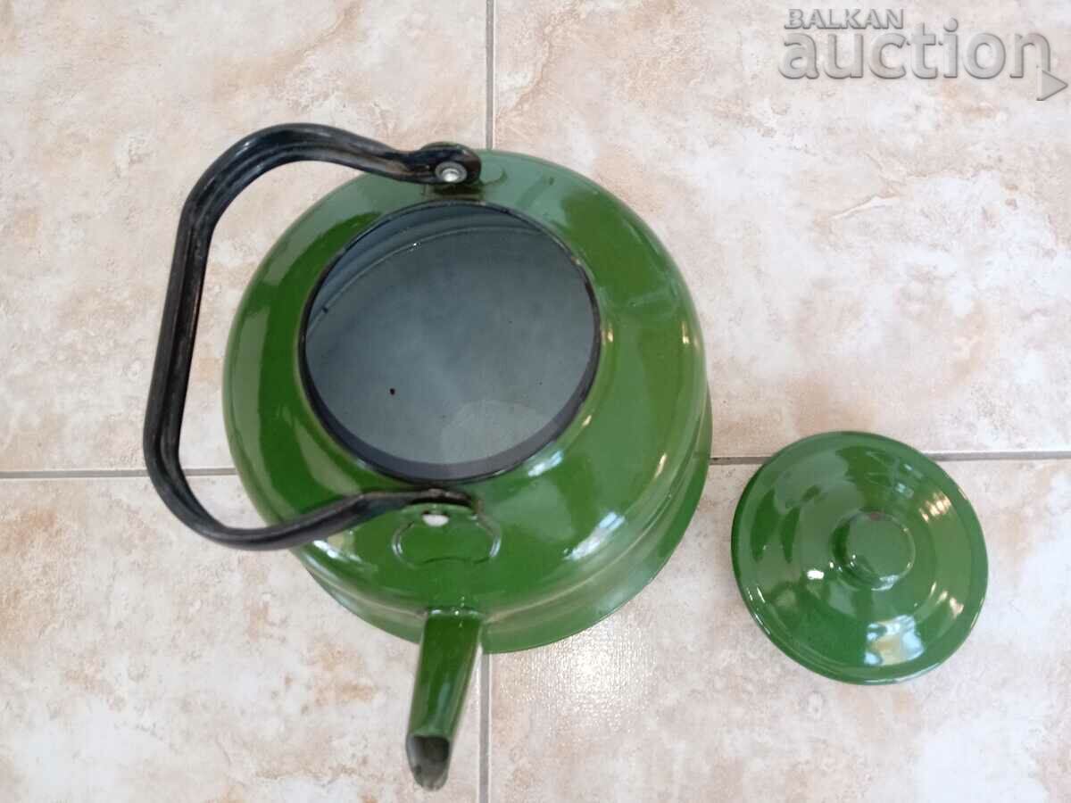 large retro vintage enamel green teapot 1950s - 5 large retro vintage enamel green teapot 1950s - 5