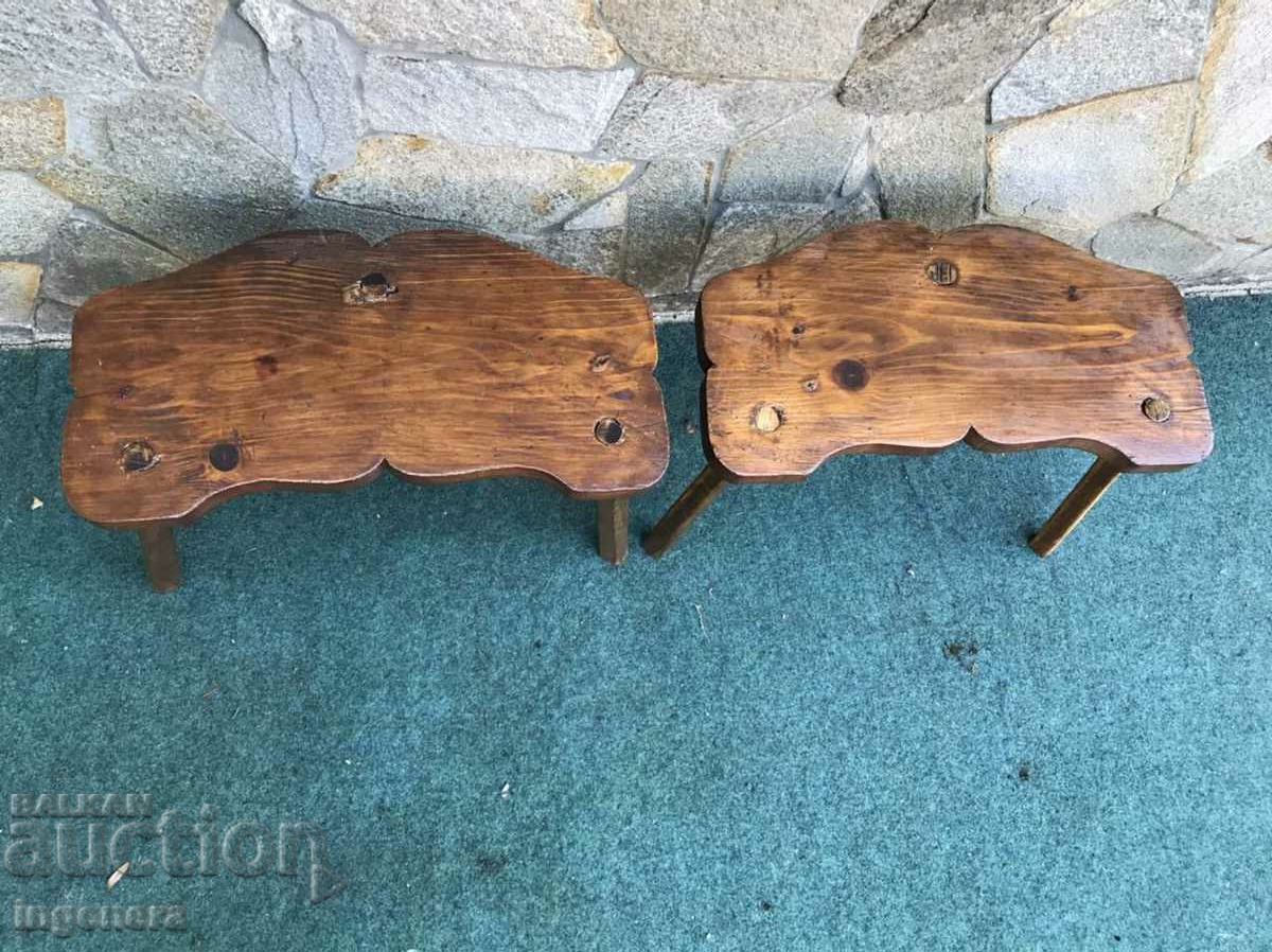 CHAIR CHAIR WITH THREE LEGS, SOLID WOOD ANTIQUE - 2 PCS. with price 72.00 BGN | € 36.81