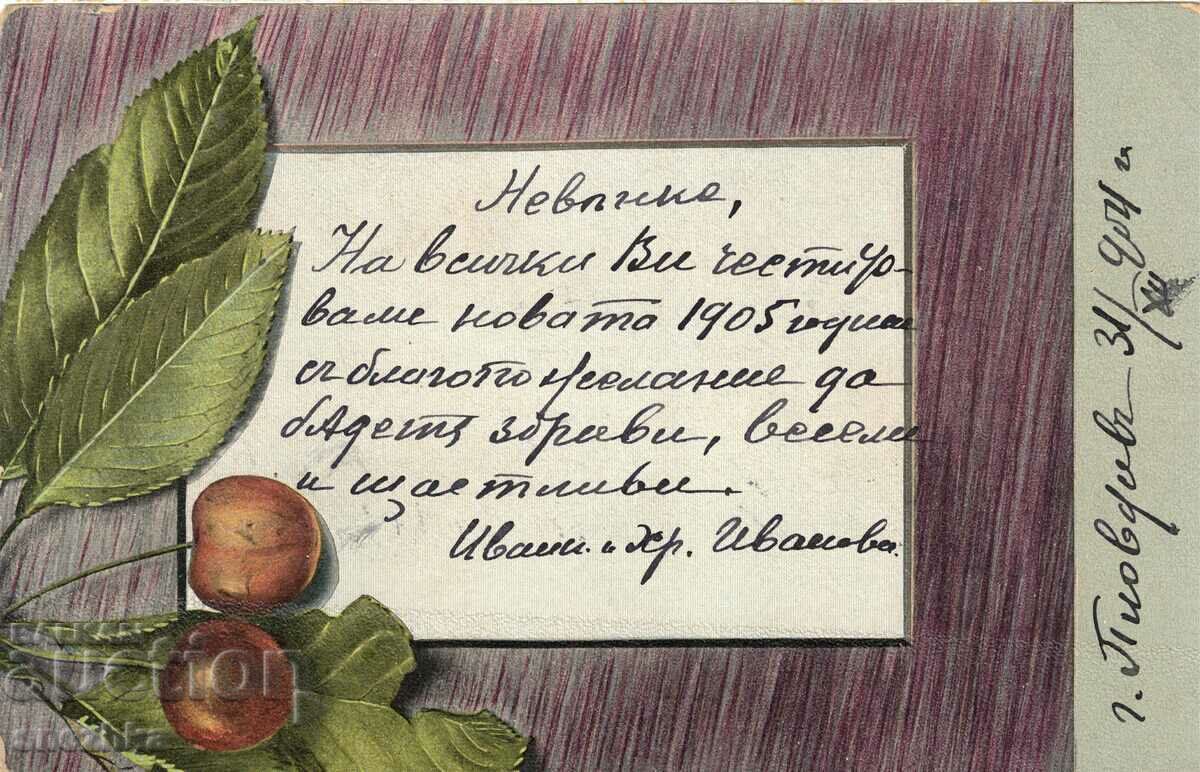 Card 1904, New Year's greeting 1905.