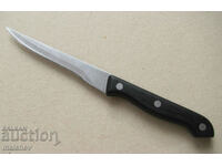 Kitchen knife stainless. stomach 25/2 cm plastic. handle preserved