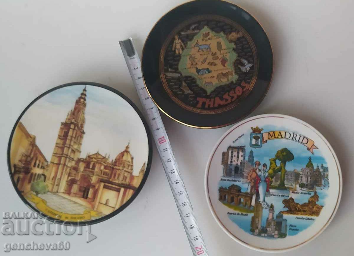 Collectible Porcelain Wall Plates Madrid, Toledo, Thassos - 5 Collectible Porcelain Wall Plates Madrid, Toledo, Thassos - 5