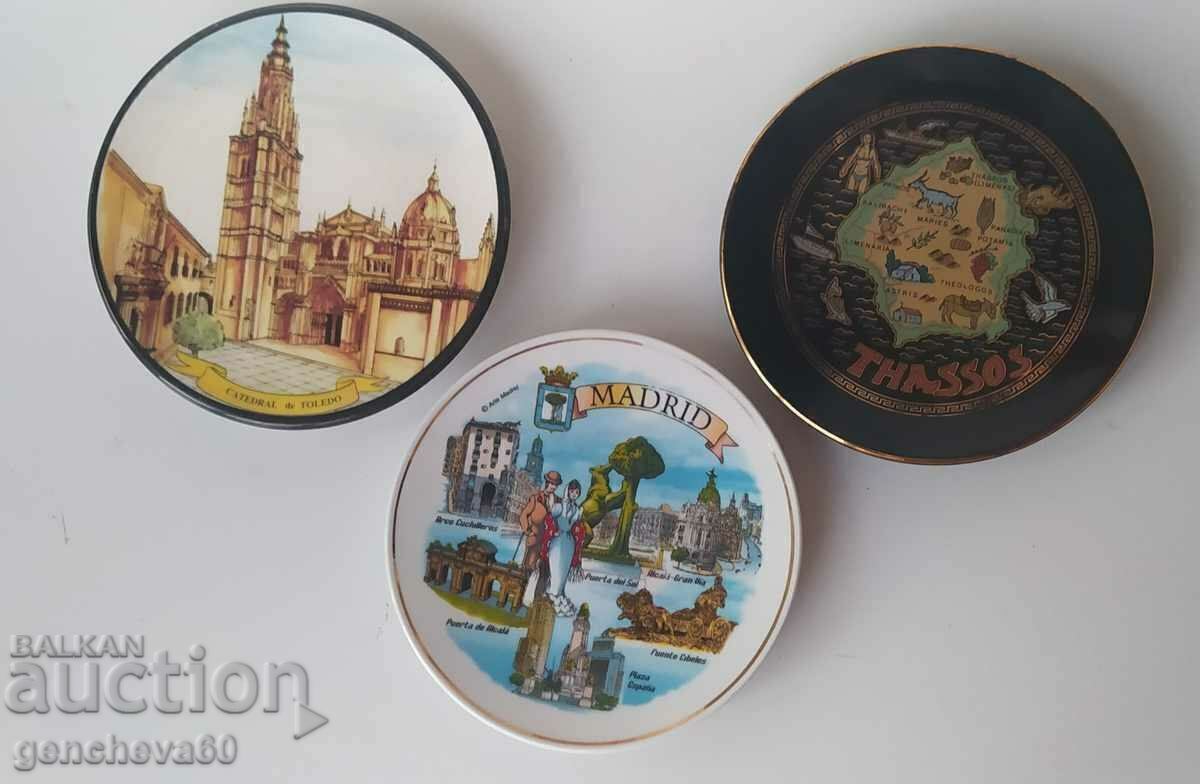 Collectible Porcelain Wall Plates Madrid, Toledo, Thassos - 6 Collectible Porcelain Wall Plates Madrid, Toledo, Thassos - 6