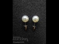 Titanium steel pearl earrings