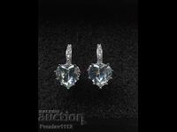 Silver earrings with Moissanite 3ct