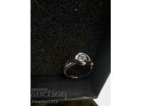 Silver ring with Moissanite 0.8ct