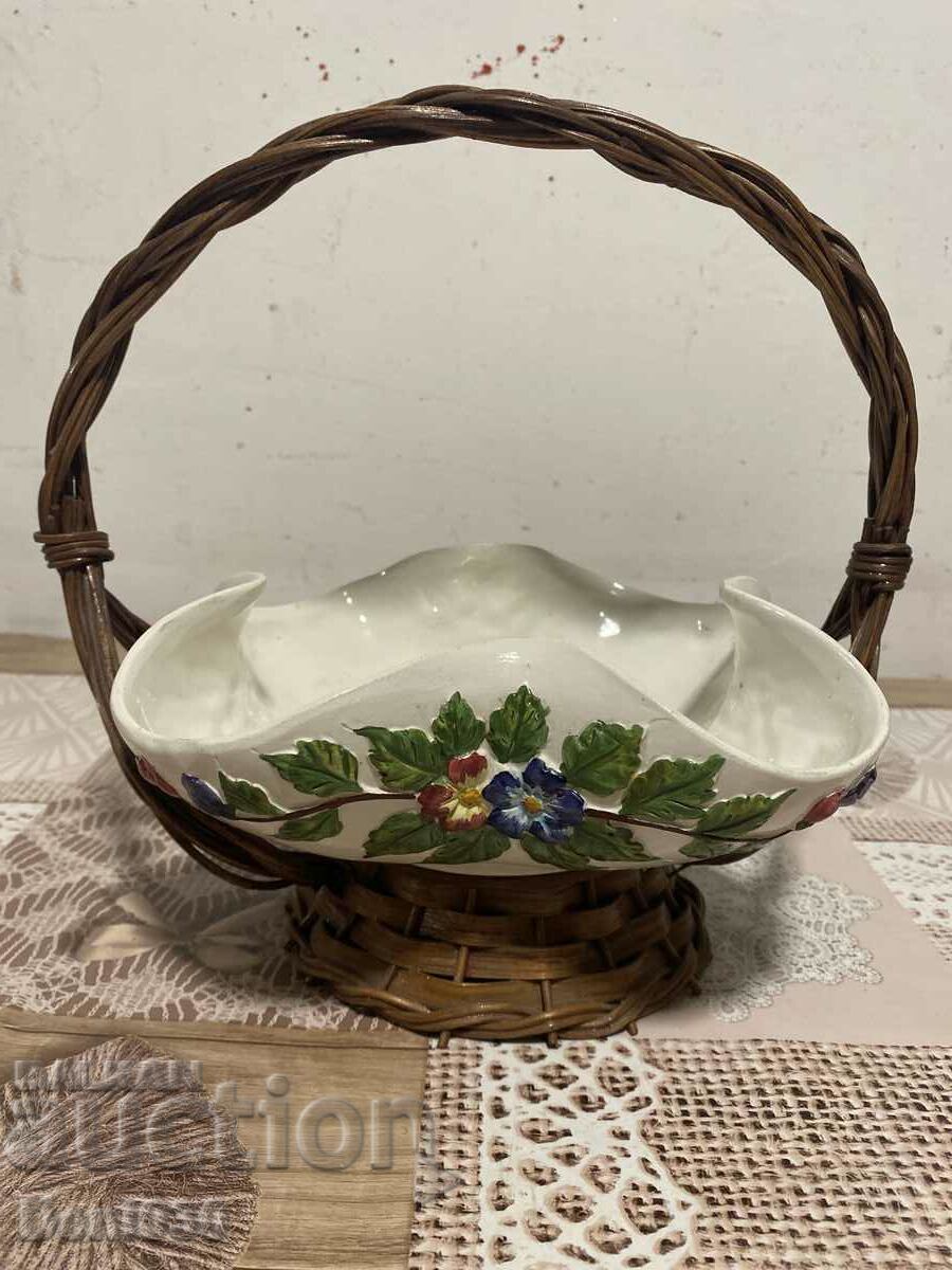 A beautiful Italian porcelain basket