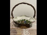 A beautiful Italian porcelain basket