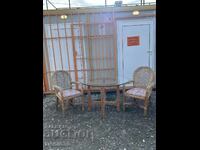 Garden rattan set made of rattan and bamboo