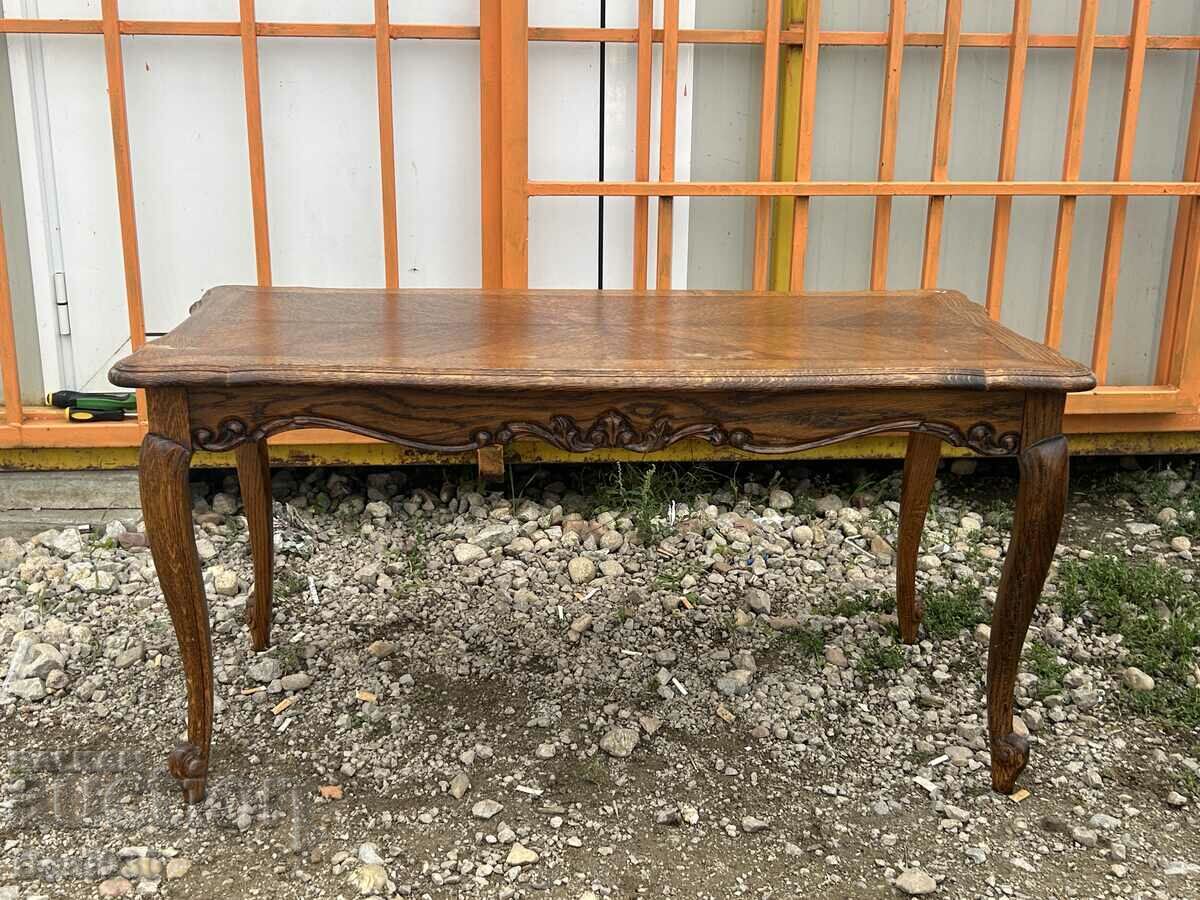 Solid wood coffee table with beautiful carving