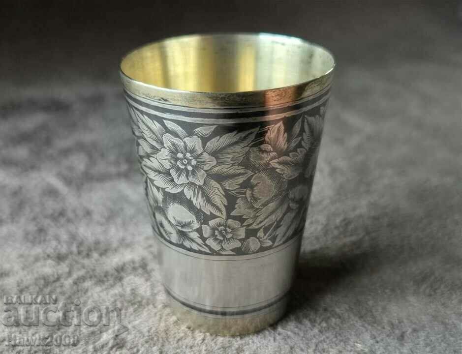 Silver silver with gilt and niello Russian Caucasian cup - 7