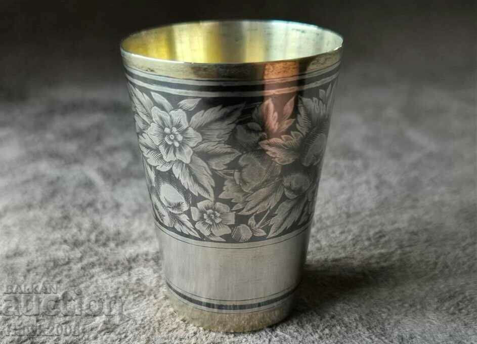 Silver silver with gilt and niello Russian Caucasian cup