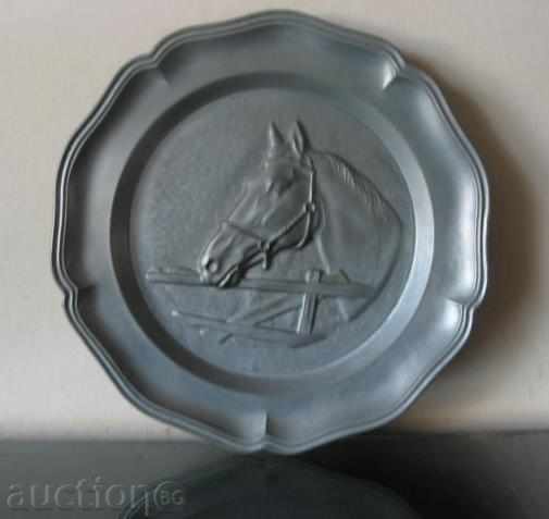 Plate, pewter, decorative, KON 220 mm