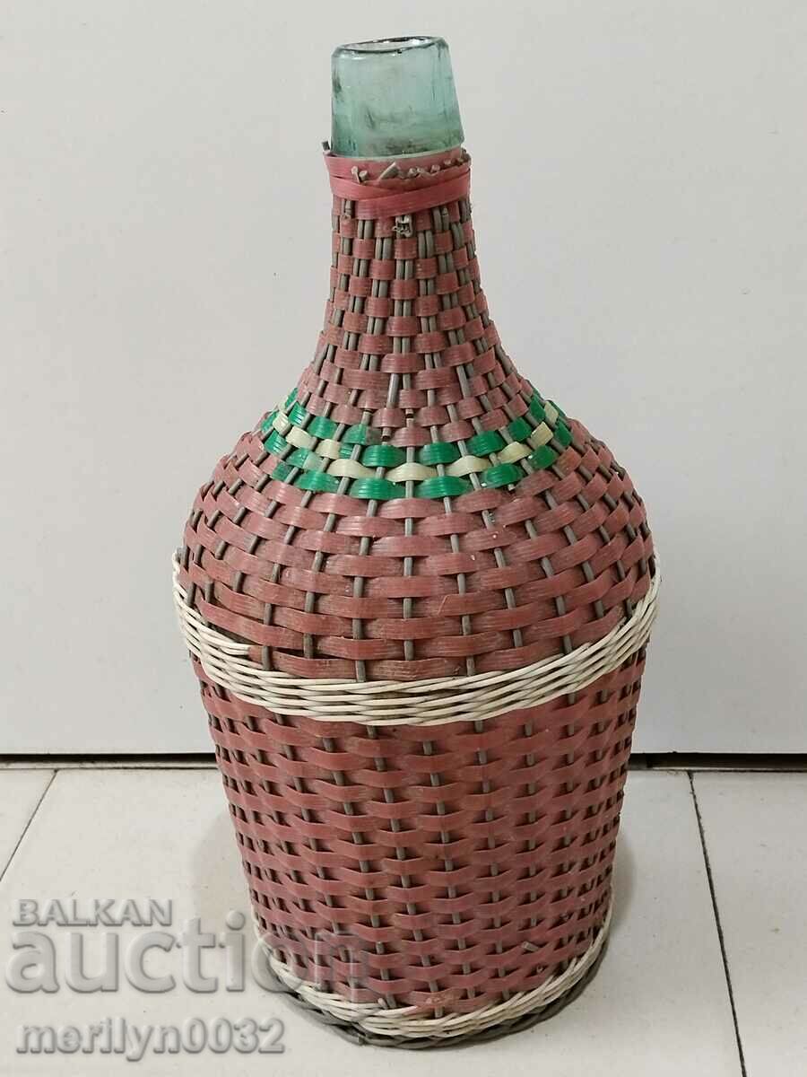 Delivery of Old damajana with braid, large bottle, glass