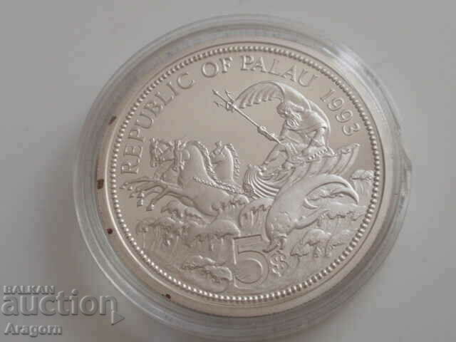 Rare 1993 Palau $5 Silver Collector Coin; Palau