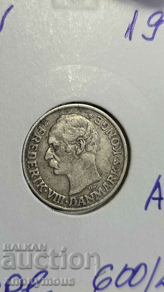 Silver coin Denmark 25 jore, ore 1911