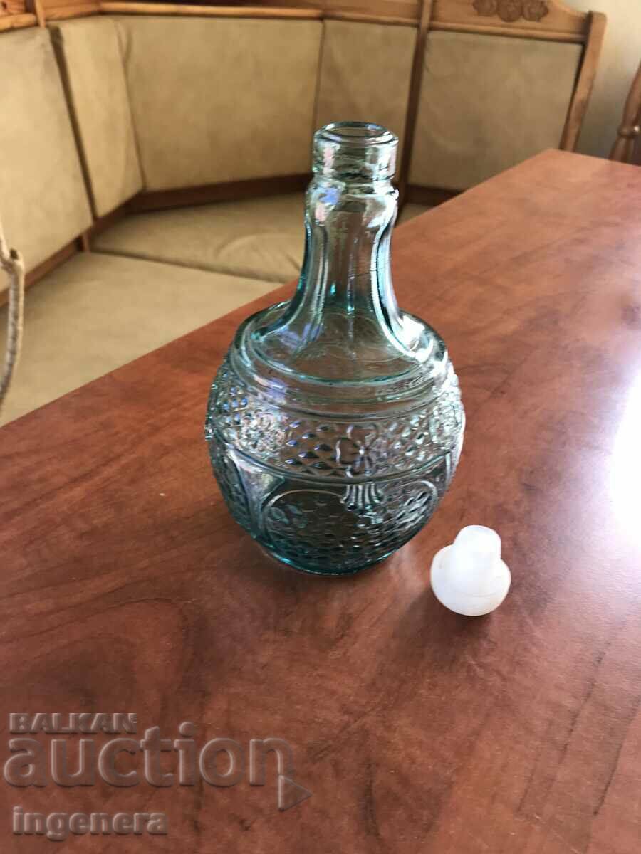 BOTTLE BOTTLE ANTIQUE GLASS ORNAMENTED RELIEF with price 11.00 BGN | € 5.62