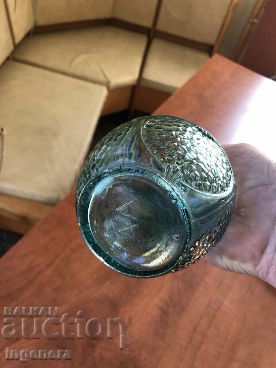 Auction  BOTTLE BOTTLE ANTIQUE GLASS ORNAMENTED RELIEF