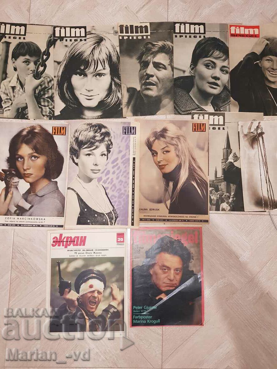 Old foreign film magazines from 1961, 63, 64, 67, 82