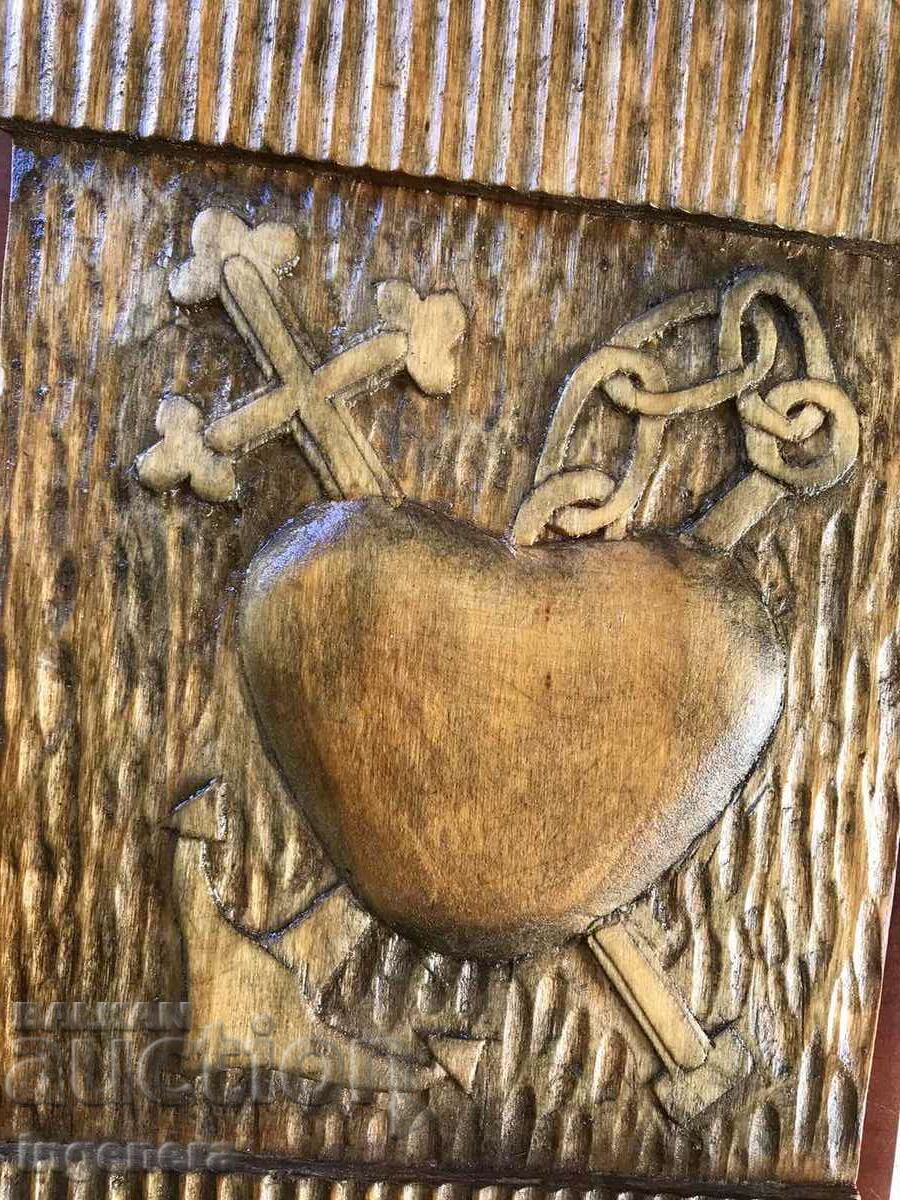 Auction  PANEL WOOD CARVING-ST. VALENTINE