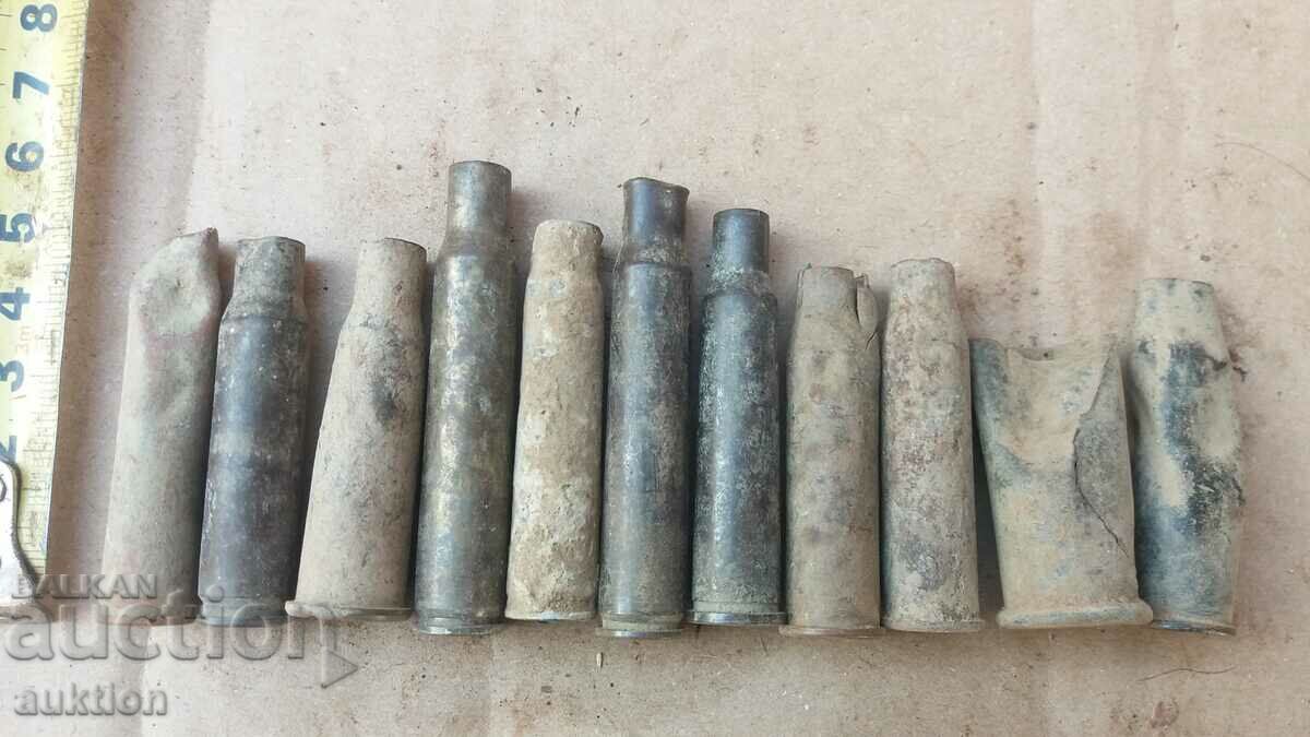 LOT OF 11 VARIOUS CARTRIDGE CASES - 6 LOT OF 11 VARIOUS CARTRIDGE CASES - 6