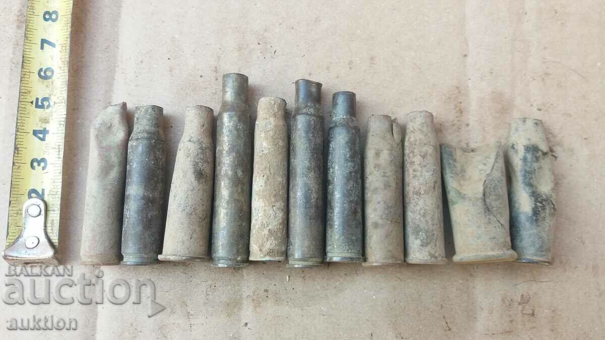 LOT OF 11 VARIOUS CARTRIDGE CASES - 7 LOT OF 11 VARIOUS CARTRIDGE CASES - 7